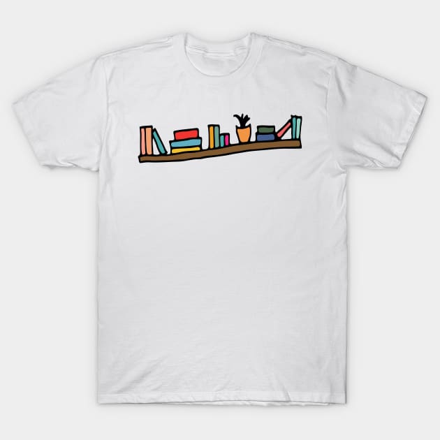 Bookshelf T-Shirt by The E Hive Design